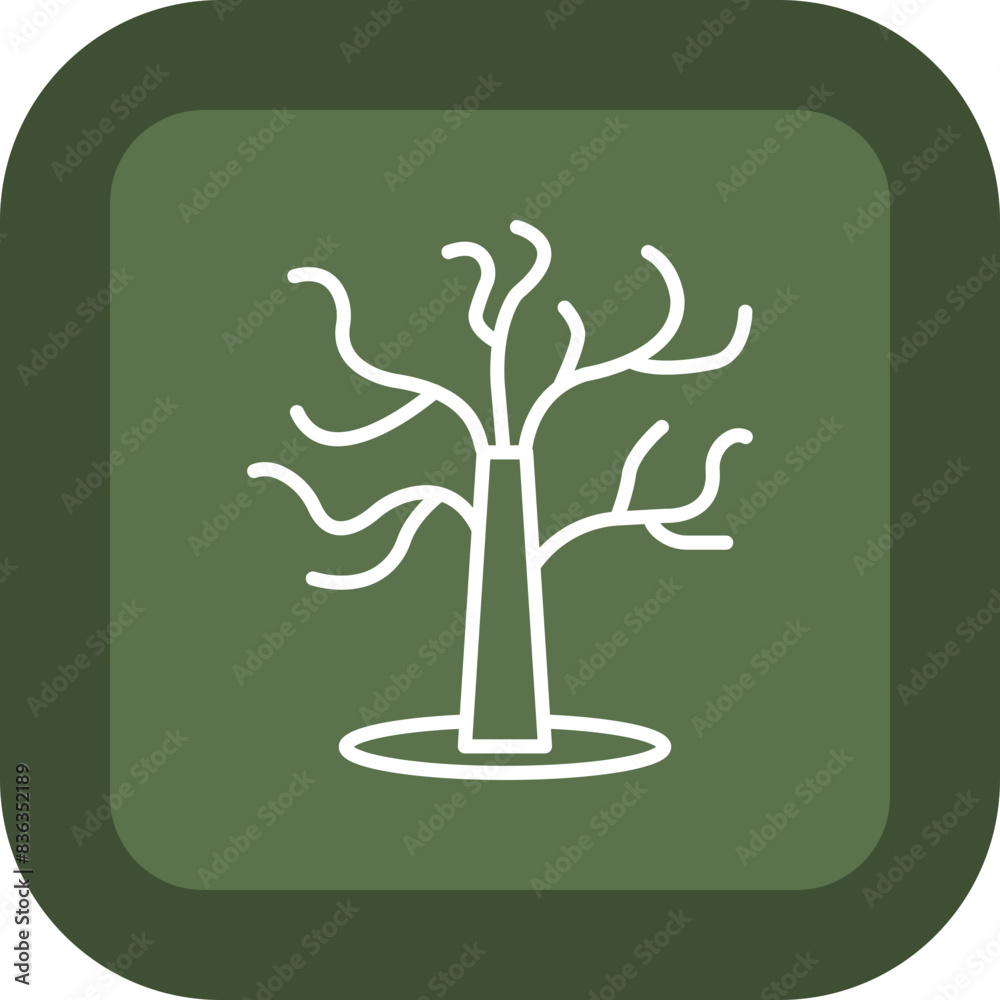 Tree Line Green Box Icon Tree Line Green Box Icon