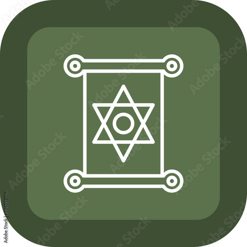 Jewish Line Green Box Icon