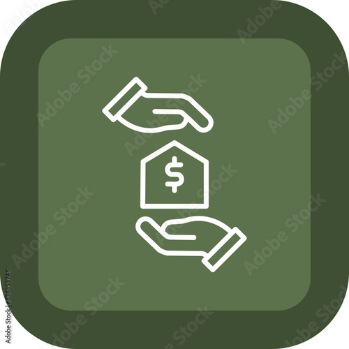 Loan Line Green Box Icon