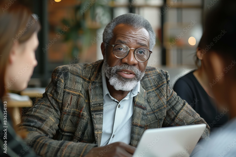A man with glasses and a beard sitting at a table A man with glasses and a beard sitting at a table