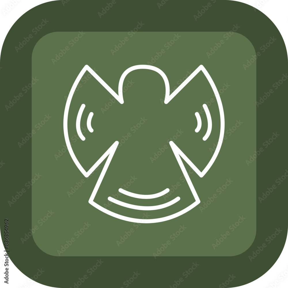 Angle Line Green Box Icon