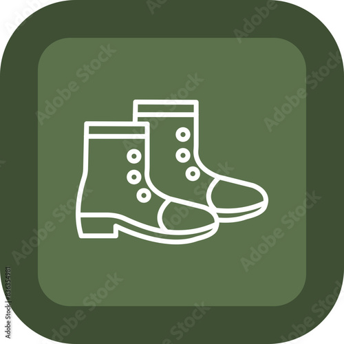 Boot Line Green Box Icon