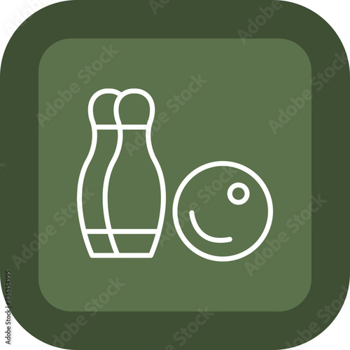 Bowling Line Green Box Icon