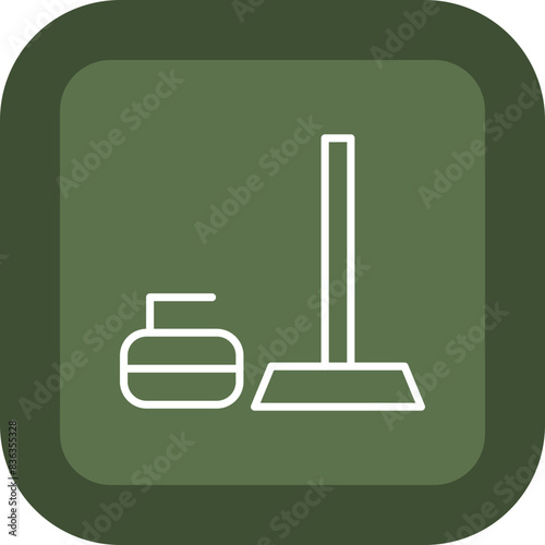 Curling Line Green Box Icon