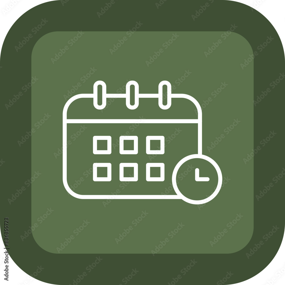 Calendar Line Green Box Icon Calendar Line Green Box Icon