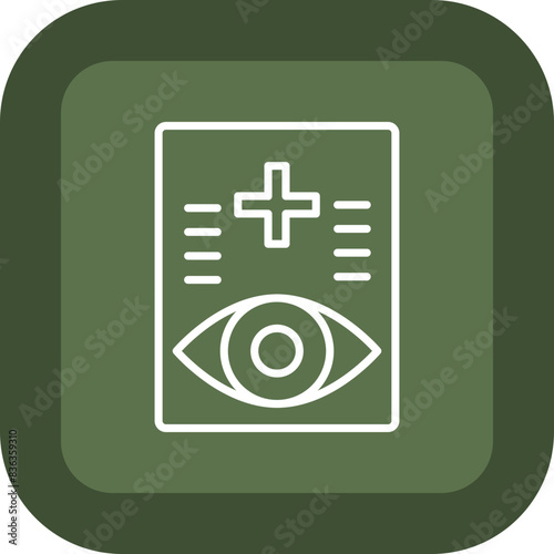 Eye Test Line Green Box Icon