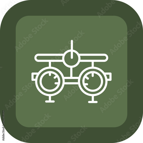 Optometrist Line Green Box Icon