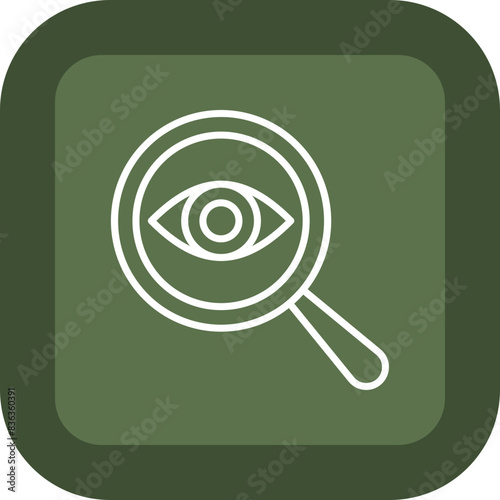 Observe Line Green Box Icon