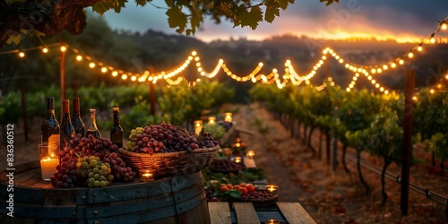 Twilight Celebration in the Vineyard, generative ai