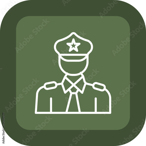 Police Line Green Box Icon