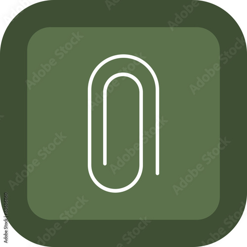 Attachment Line Green Box Icon