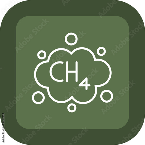 Methane Line Green Box Icon