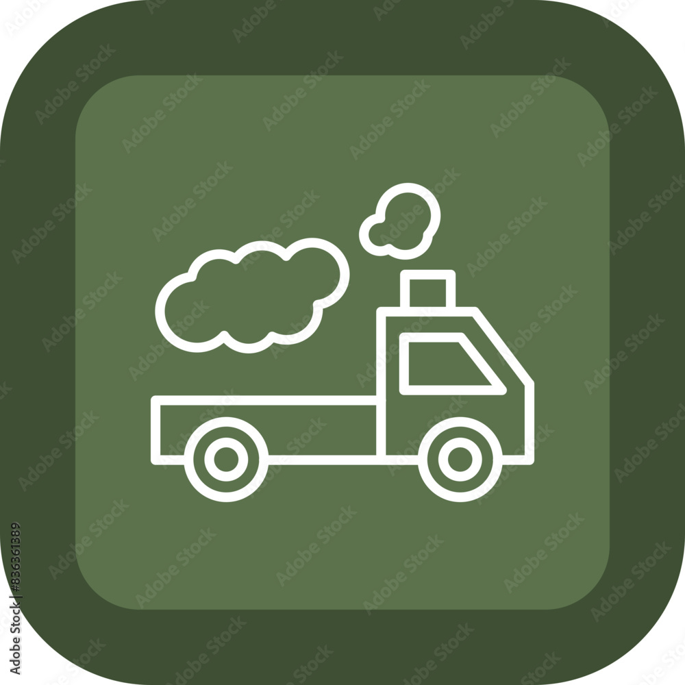 Truck Line Green Box Icon Truck Line Green Box Icon