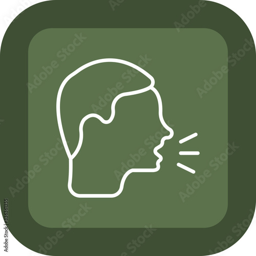 Cough Line Green Box Icon