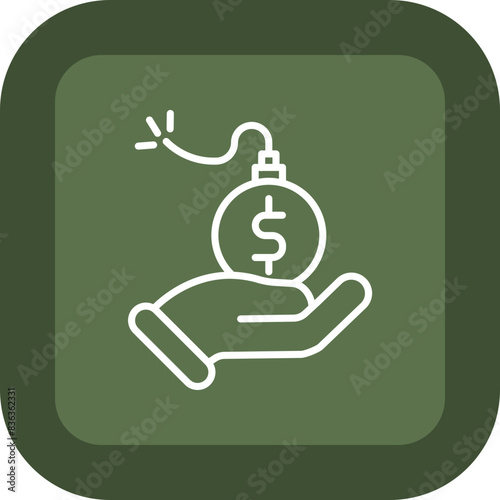 Debt Line Green Box Icon