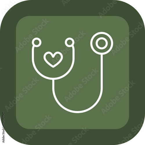 Medical Checkup Line Green Box Icon