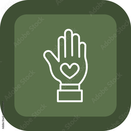Kindness Line Green Box Icon