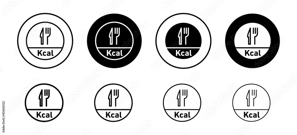 Kcal icon vector set collection for web Kcal icon vector set collection for web