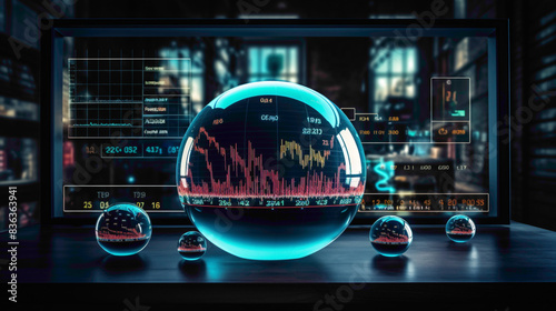 A financial bubble chart depicting asset valuations against their intrinsic values, displayed with precision on a high-definition monitor.