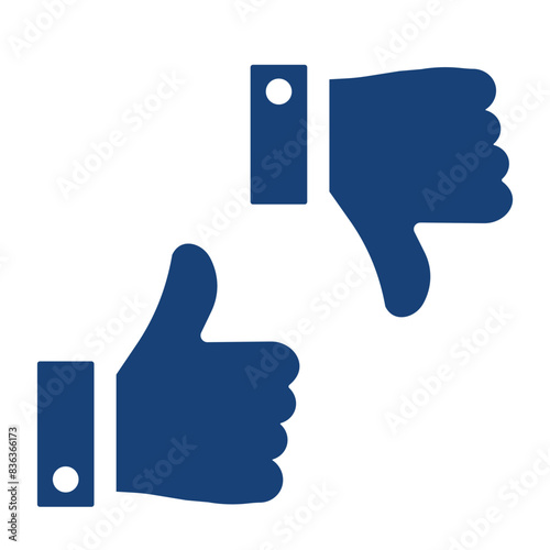 Thumb up and thumb down sign. Vector illustration