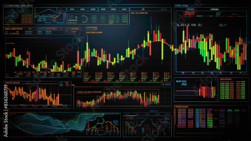 A stock market depth chart displaying bid and ask prices, rendered with precision and clarity on a high-resolution monitor. photo