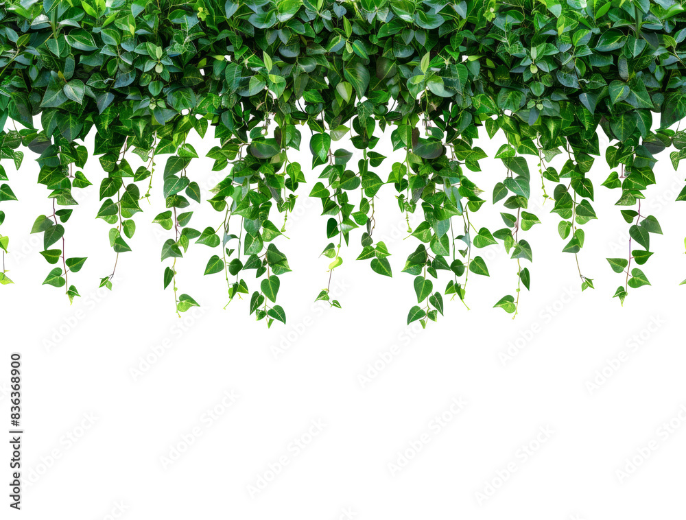 Tropical Creeper Border Hanging Isolated on Transparent Background Tropical Creeper Border Hanging Isolated on Transparent Background