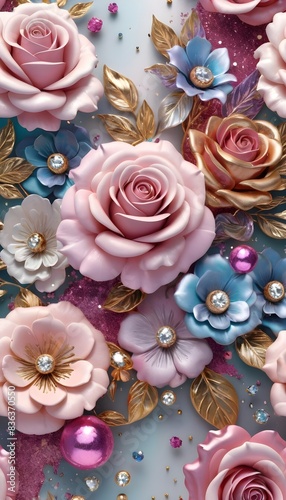 3d floral wallpaper pattern