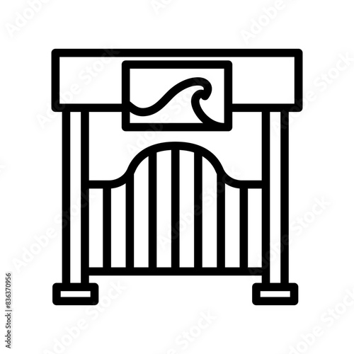 Water park entrance line icon. Water park icon. Swimming pool icon isolated on white background. Transparent background, minimalist symbol. Vector images