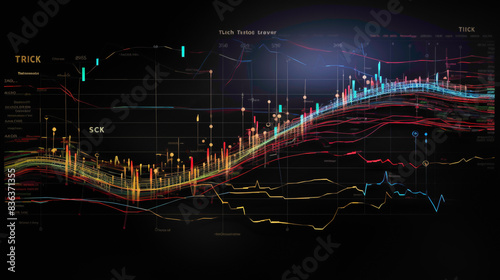 An engaging tick chart capturing every trade executed, with ticks arranged in a continuous stream to visualize market activity in real-time. photo