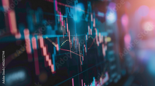 An overhead shot capturing the intricate details of a double bottom formation on a forex chart, indicating a trend reversal. photo