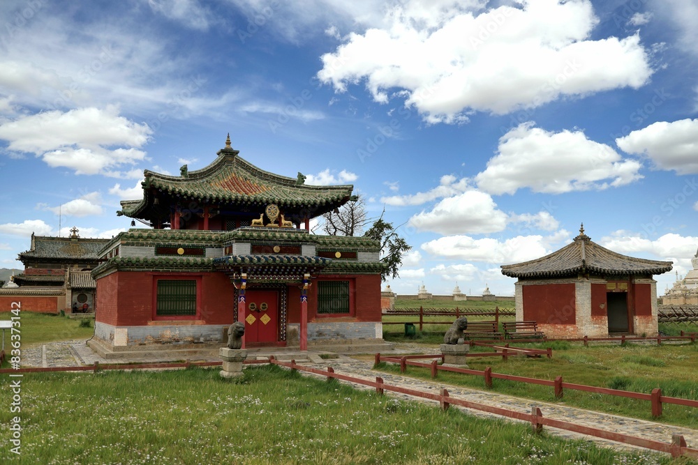 Chinese architecture at entrance to an old farm Chinese architecture at entrance to an old farm
