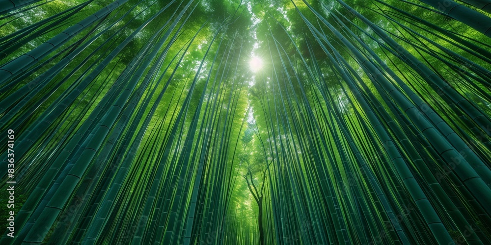 Obraz premium Zen Bamboo Serenity, generative ai