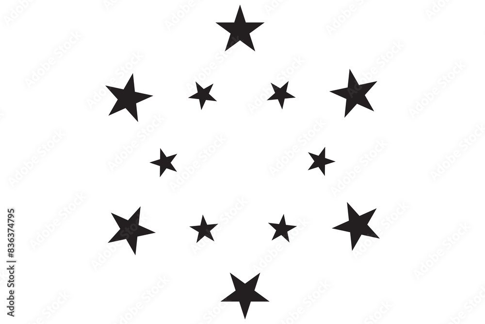 star in circle isolated on white background vector illustration. stars in round circular emblem star in circle isolated on white background vector illustration. stars in round circular emblem