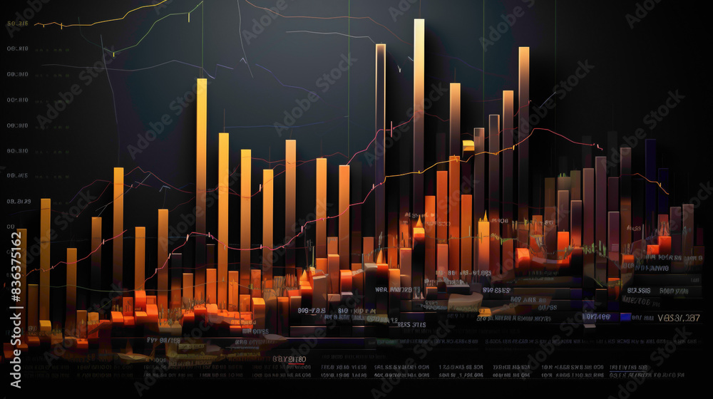 A detailed bar chart illustrating trading volume throughout a trading session, with varying heights representing the intensity of market activity. A detailed bar chart illustrating trading volume throughout a trading session, with varying heights representing the intensity of market activity.