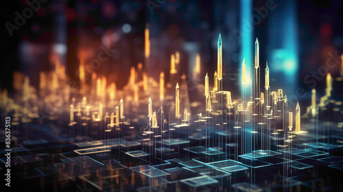 A crystal-clear image of candlestick formations on a digital trading interface, offering insights into market trends and investor behavior.
