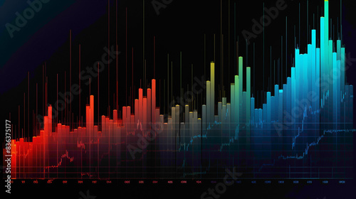 A detailed bar chart illustrating trading volume throughout a trading session, with varying heights representing the intensity of market activity. © kashif