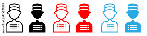 Porter icon logo set vector