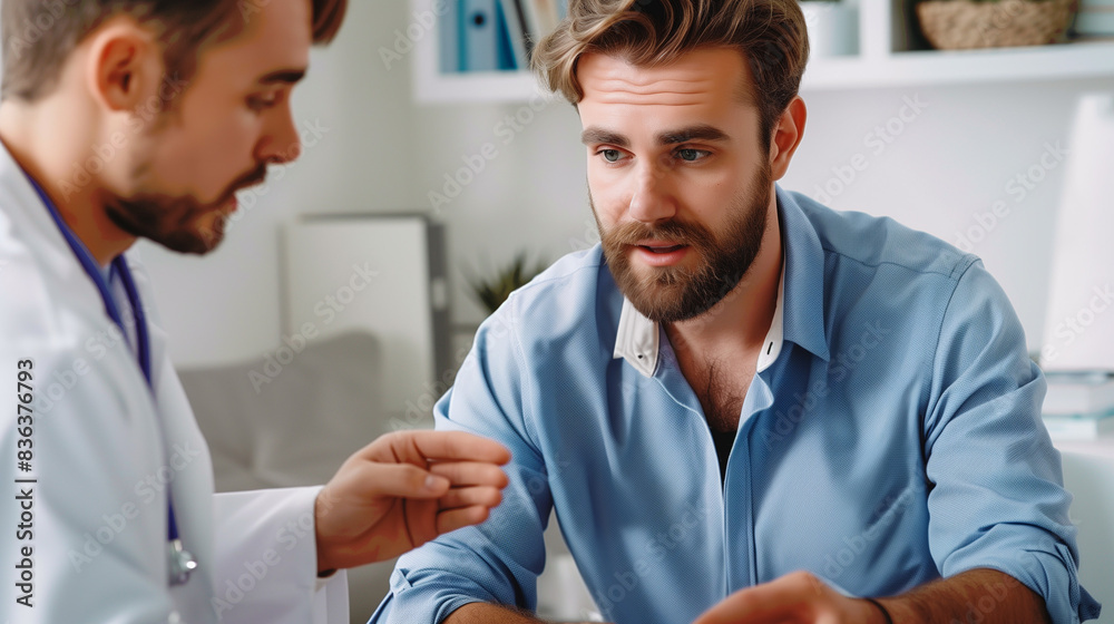 Obraz premium Man discussing diagnosis with a doctor