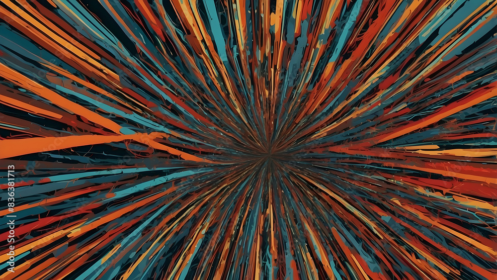 Explosive radial abstract motion in warm tones Explosive radial abstract motion in warm tones