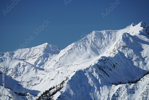 Beautiful winter Mountains landscape in Canada