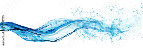 blue water wave splash isolated