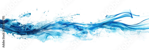 blue water wave splash isolated
