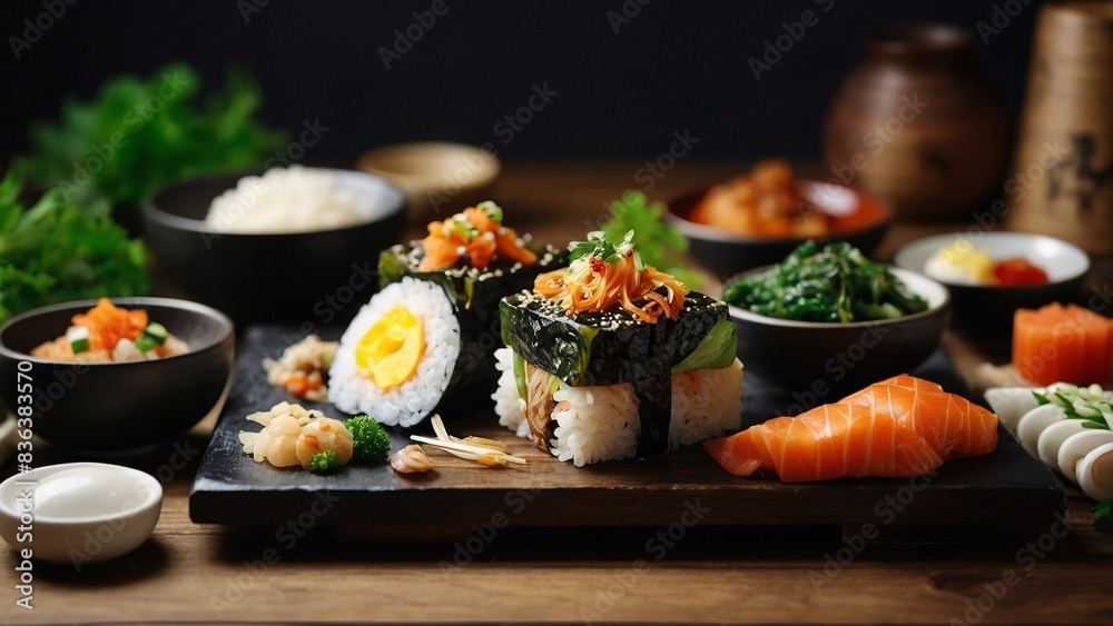 sushi and chopsticks sushi and chopsticks