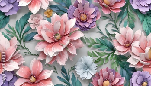 3d floral wallpaper pattern