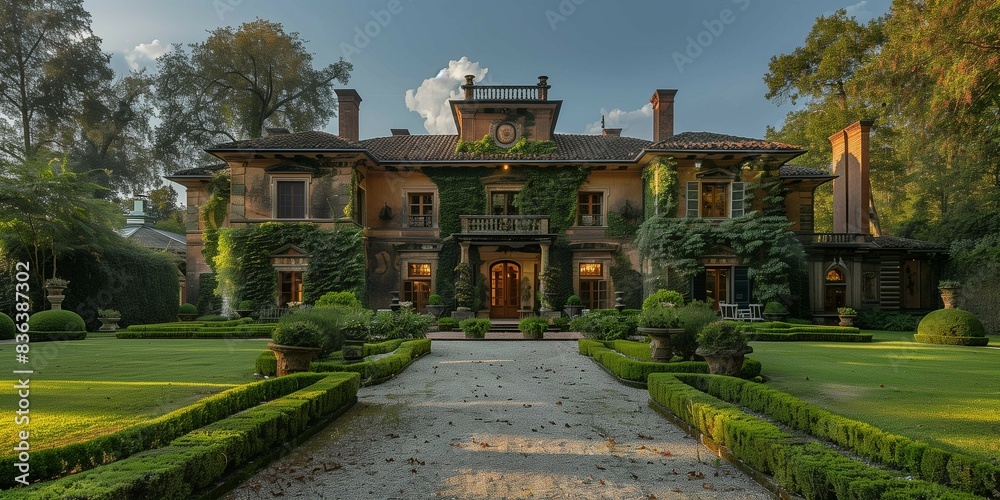 Obraz premium Elegant Manor House, generative ai