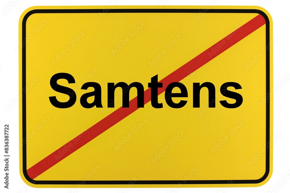 Fototapeta premium Illustration eines Ortsschildes der Gemeinde Samtens in Mecklenburg-Vorpommern