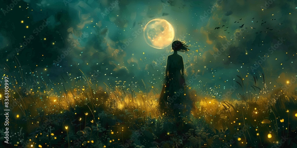 Tranquil Night Scene, generative ai Tranquil Night Scene, generative ai