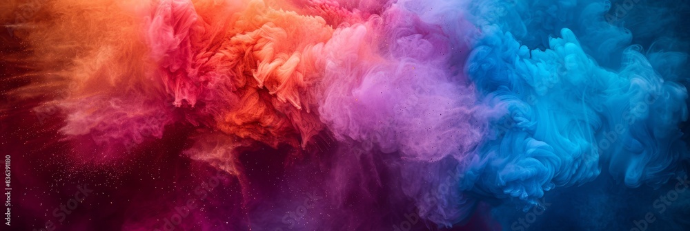 A captivating scene unfolds with swirling pink and blue smoke creating a dreamy backdrop, blending into an abstract haze. The display is mesmerizing and enchanting, with an ethereal and vibrant feel A captivating scene unfolds with swirling pink and blue smoke creating a dreamy backdrop, blending into an abstract haze. The display is mesmerizing and enchanting, with an ethereal and vibrant feel