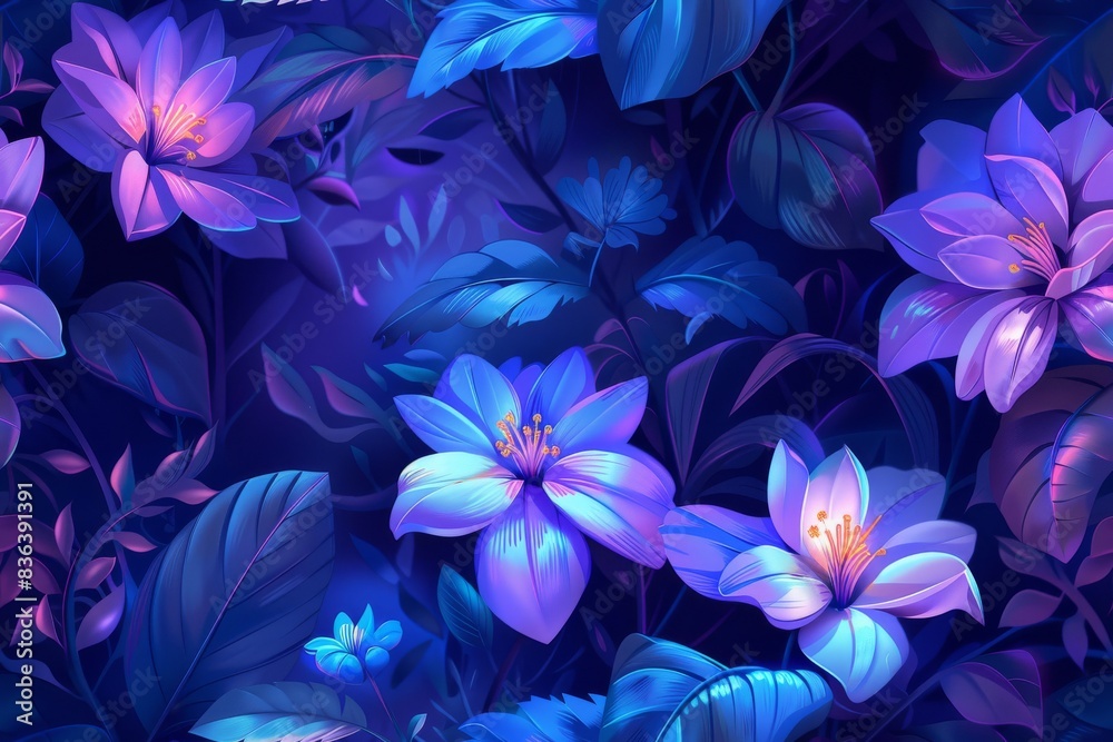 A beautiful seamless flower centric pattern design for versatile applications A beautiful seamless flower centric pattern design for versatile applications