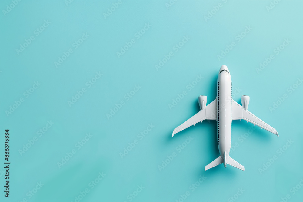 A stunning view from above an airplane in the sky with a beautiful blue background. Copy Space A stunning view from above an airplane in the sky with a beautiful blue background. Copy Space